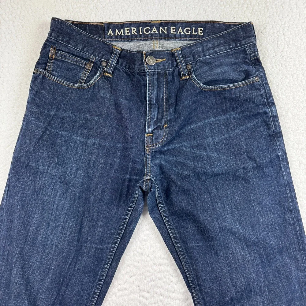 American Eagle Original Straight Jeans Mens 32x34 Blue Denim Cotton